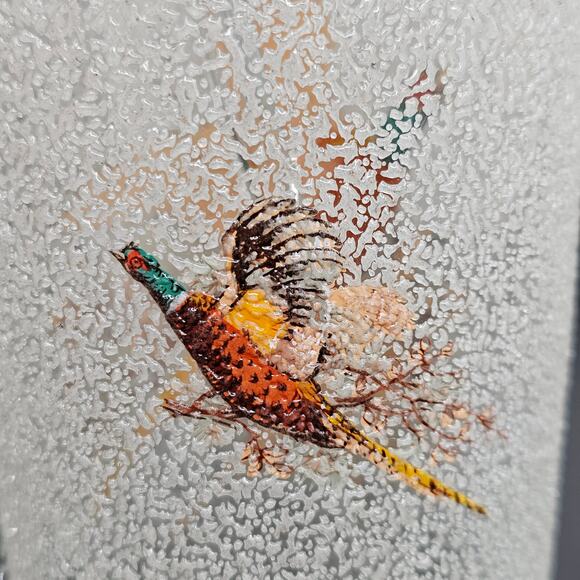 Vintage Pebble Rock Martini Pitcher Set Pheasant Gold Rim 6 Glasses Stirrer 50s - Picture 6 of 9